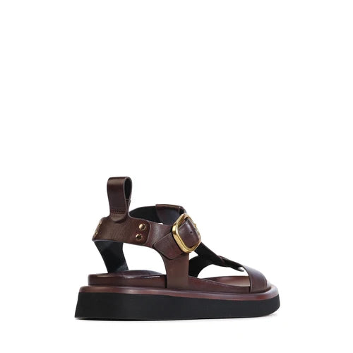 EOS Slays Sandal in Chestnut Leather
