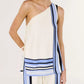 Staple the Label Amari One Shoulder Top in Spliced Stripe