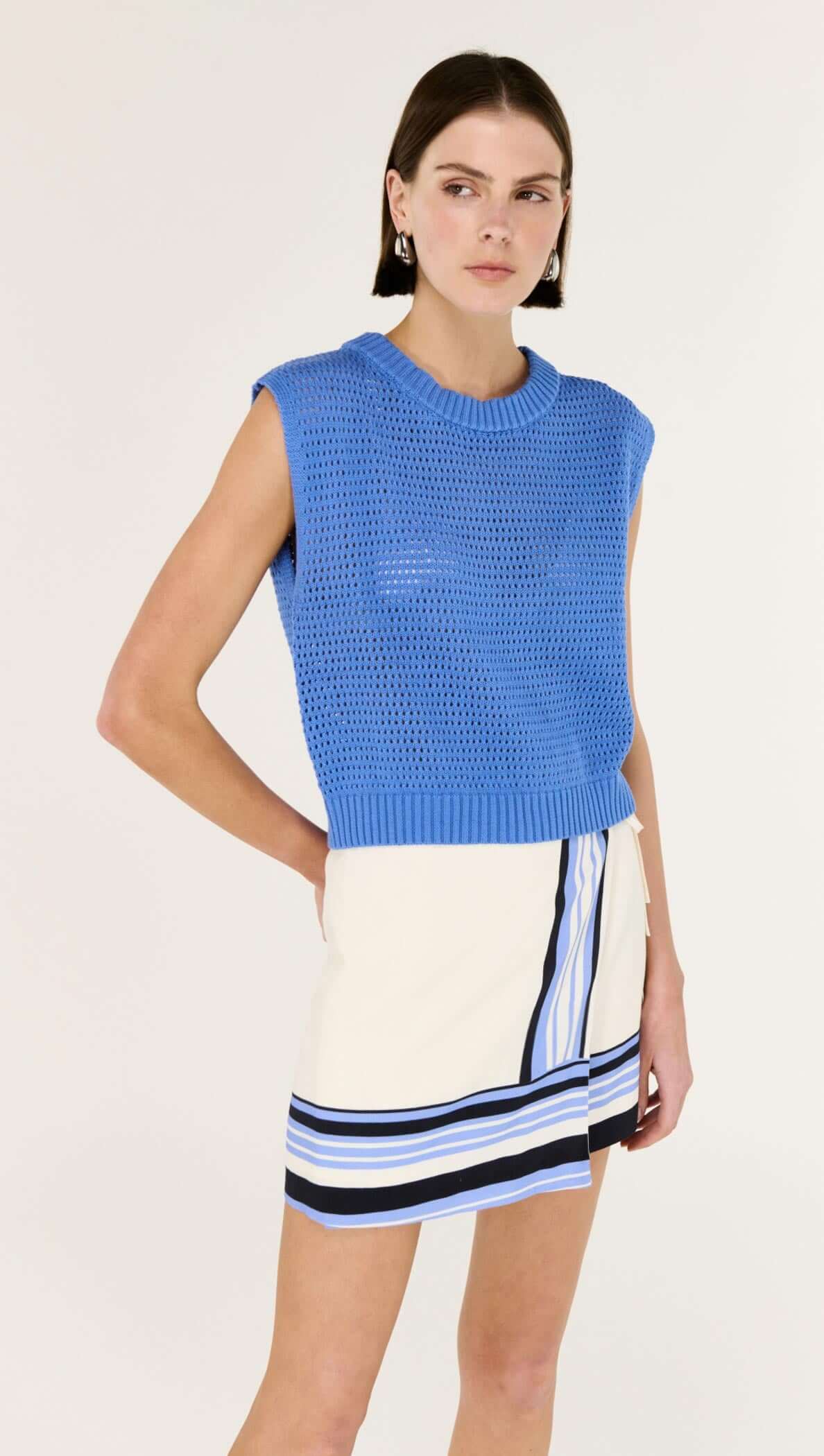 Staple the Label Harlow Knit Tank in Cobalt