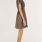 Staple the Label Evian Deep V Mini Dress in Brown