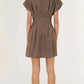 Staple the Label Evian Deep V Mini Dress in Brown