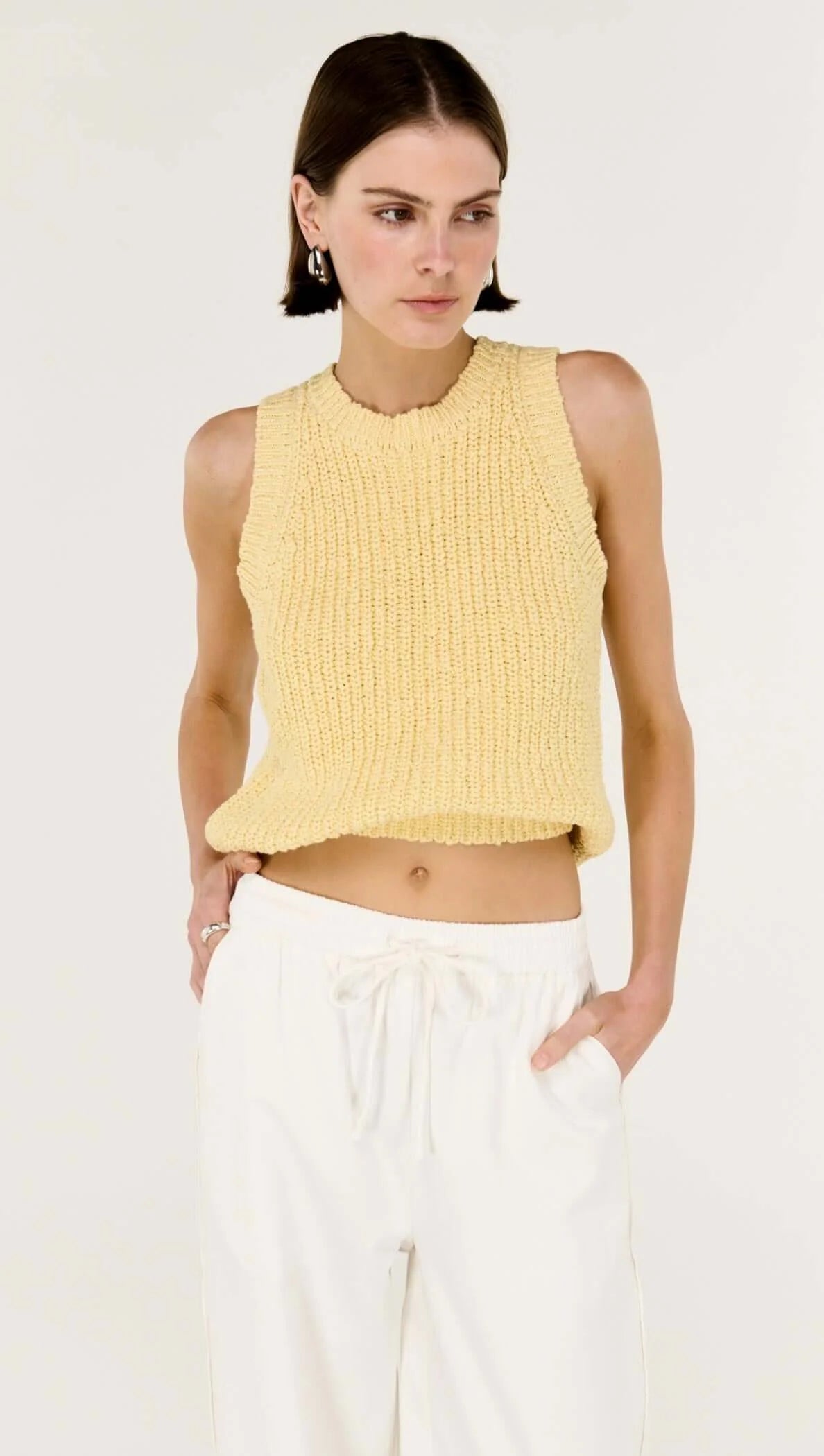 Staple the Label Cove Knit Tank in Butter