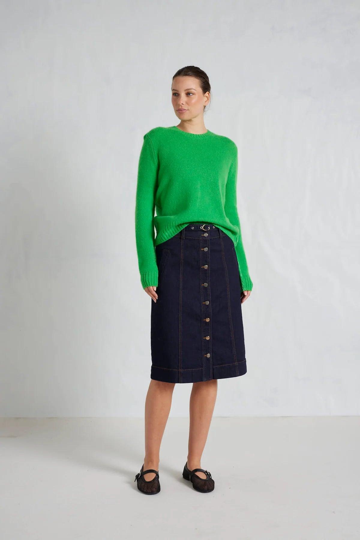 Alessandra Isla Skirt in Indigo - the tartan fox