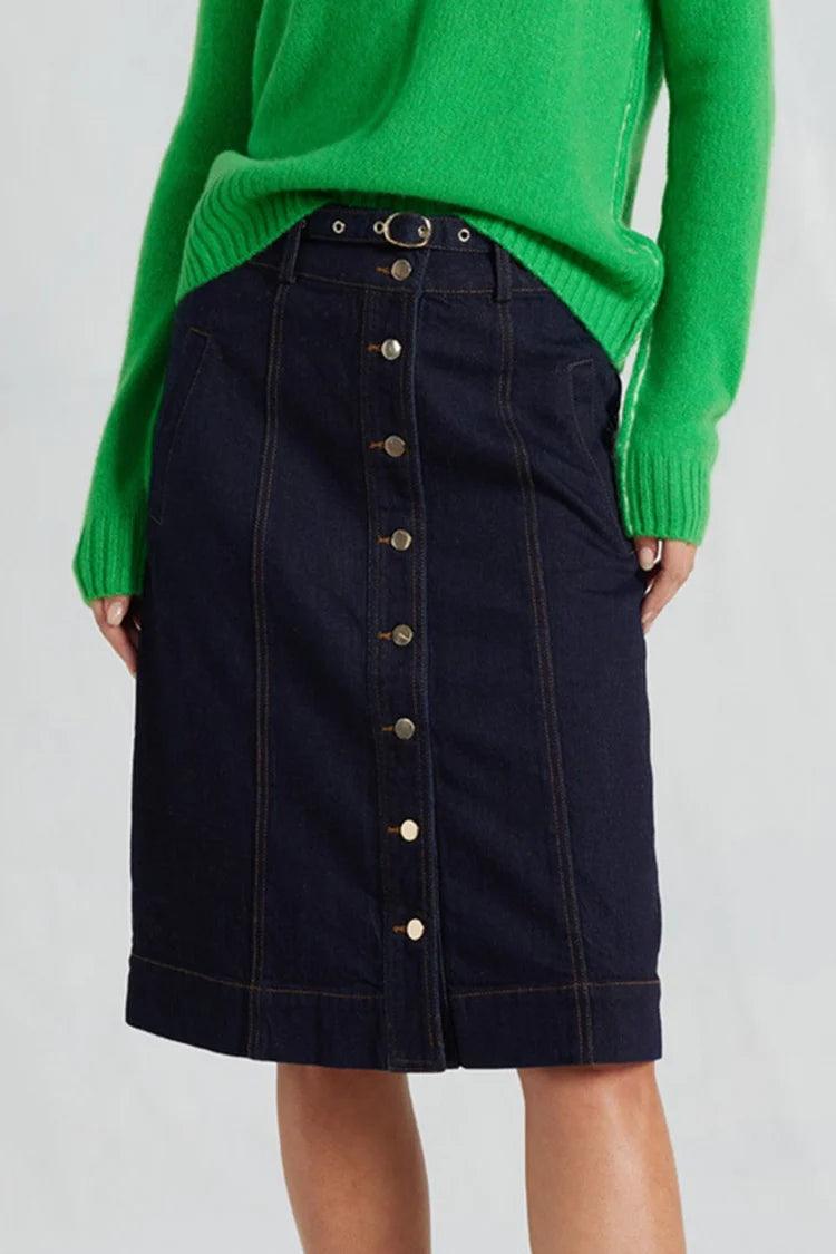 Alessandra Isla Skirt in Indigo - the tartan fox