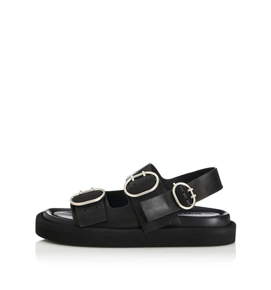 Alias Mae Anouk Sandal in Black Leather - the tartan fox