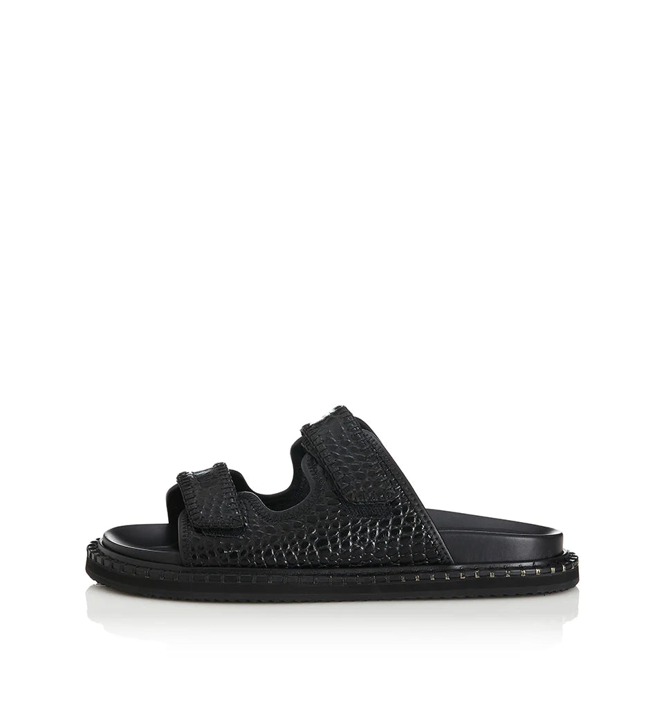 Alias Mae Paros Slide in Black Croc Leather - the tartan fox