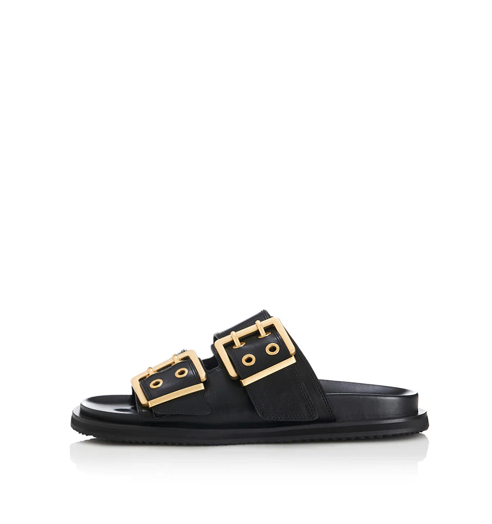 Alias Mae Patterson Slide in Black Leather - the tartan fox