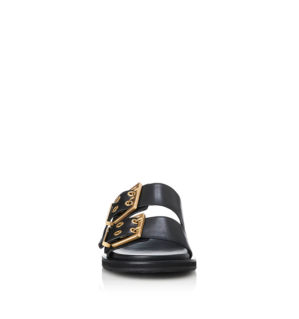 Alias Mae Patterson Slide in Black Leather - the tartan fox