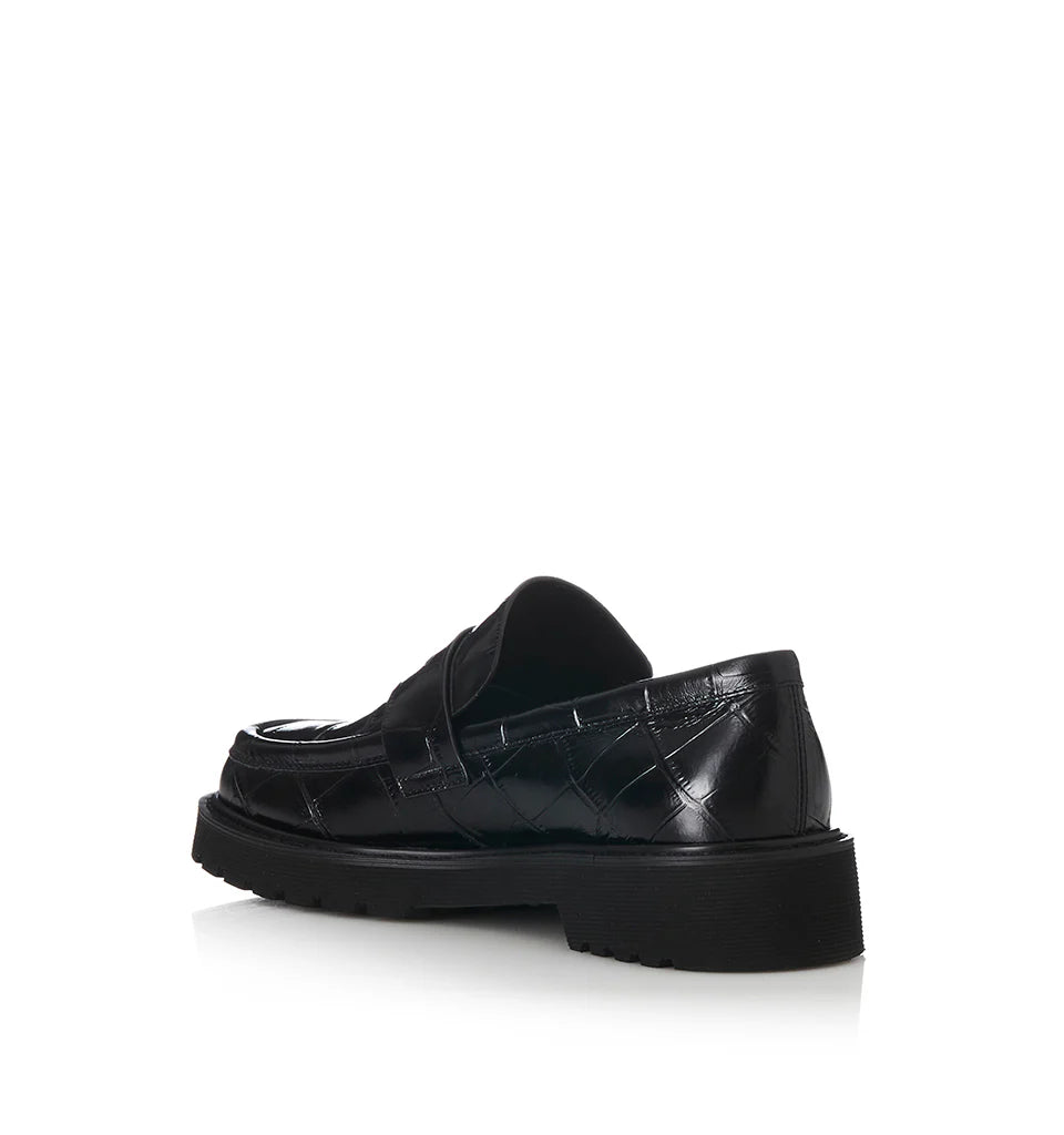 Alias Mae Skye Loafer in Black Croc - the tartan fox