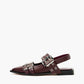 Alias Mae Zina Buckle Flats in Burgandy Leather - the tartan fox