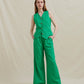 Analia Zig Wide Leg Pant in Green - the tartan fox