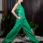 Analia Zig Wide Leg Pant in Green - the tartan fox