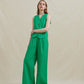 Analia Zig Wide Leg Pant in Green - the tartan fox