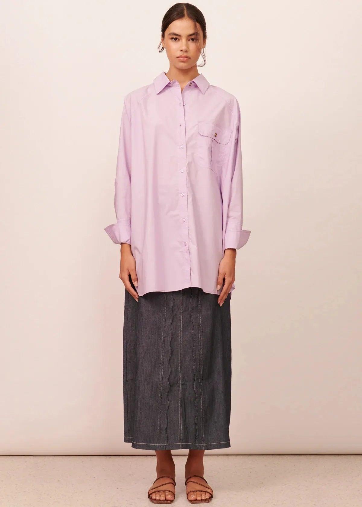 Apartment Clothing Brigitte Raglan Shirt in Lilac - the tartan fox