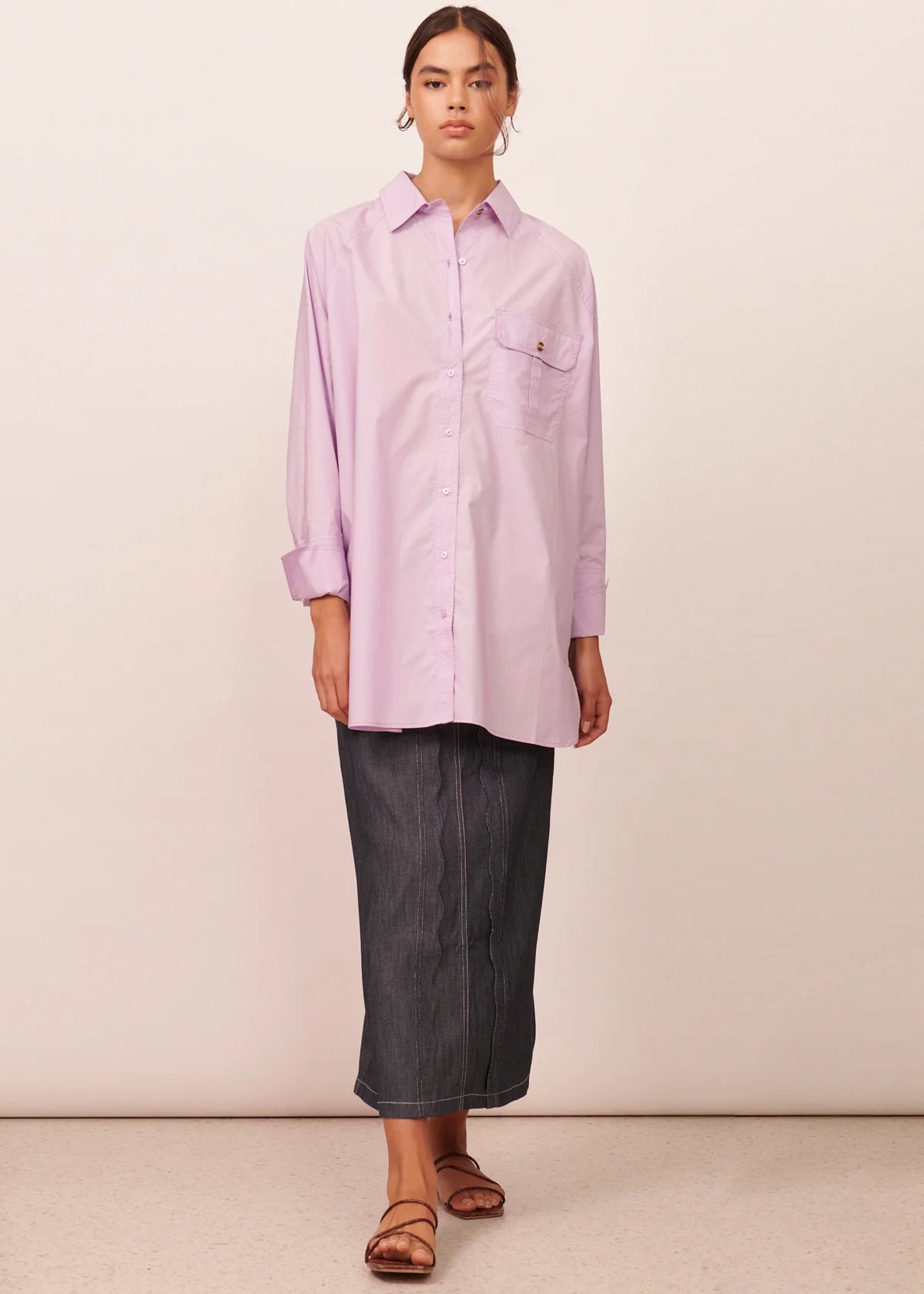 Apartment Clothing Brigitte Raglan Shirt in Lilac - the tartan fox