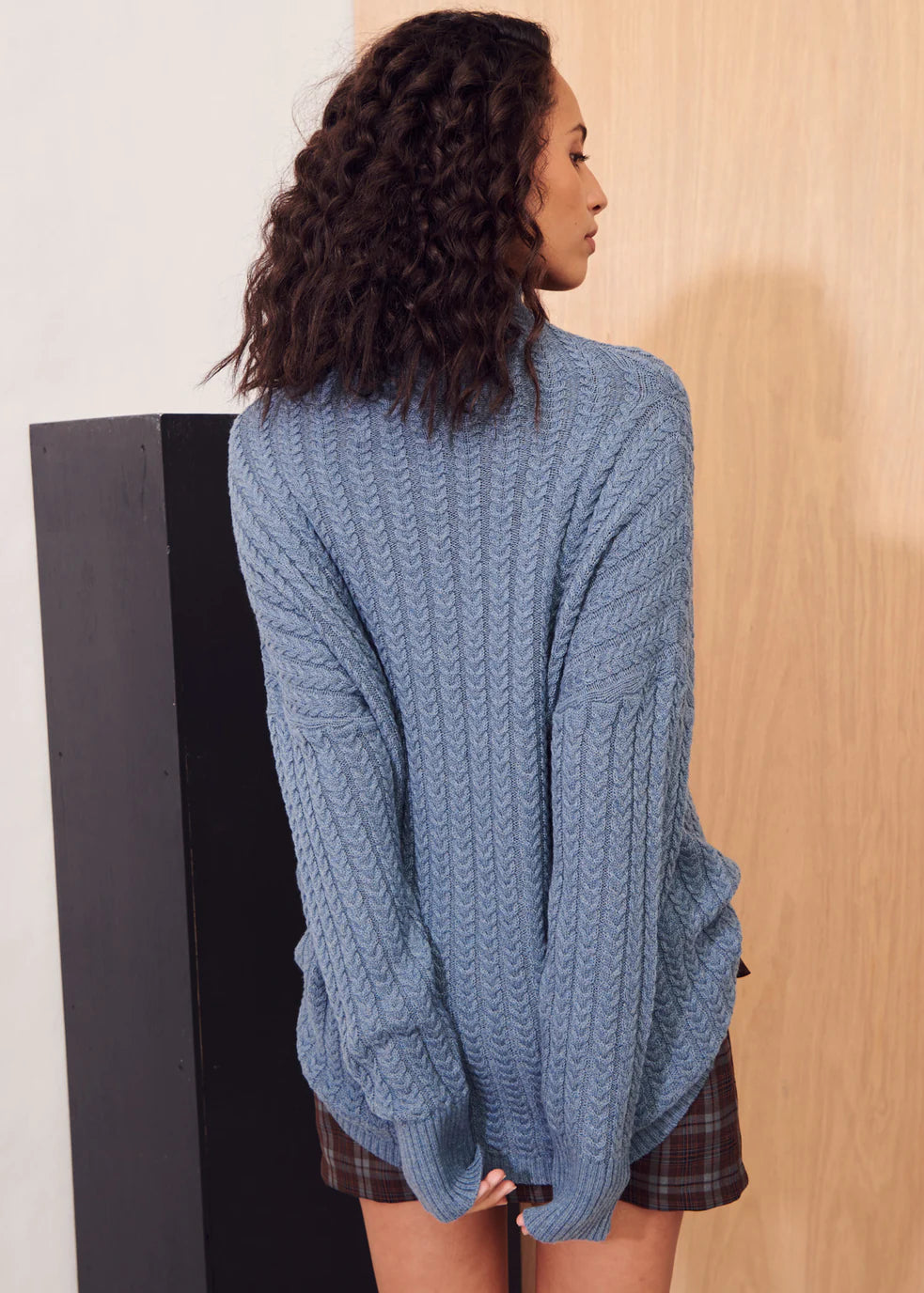 Apartment Clothing Dara Cable Knit in Blue - the tartan fox