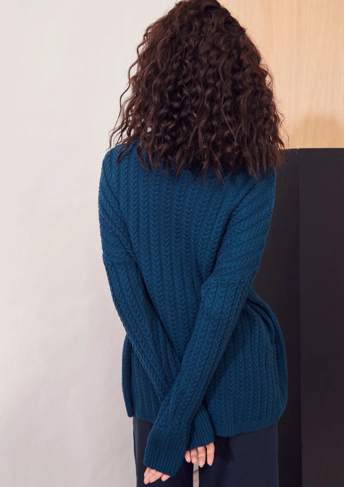 Apartment Clothing Dara Cable Knit in Bluestone - the tartan fox