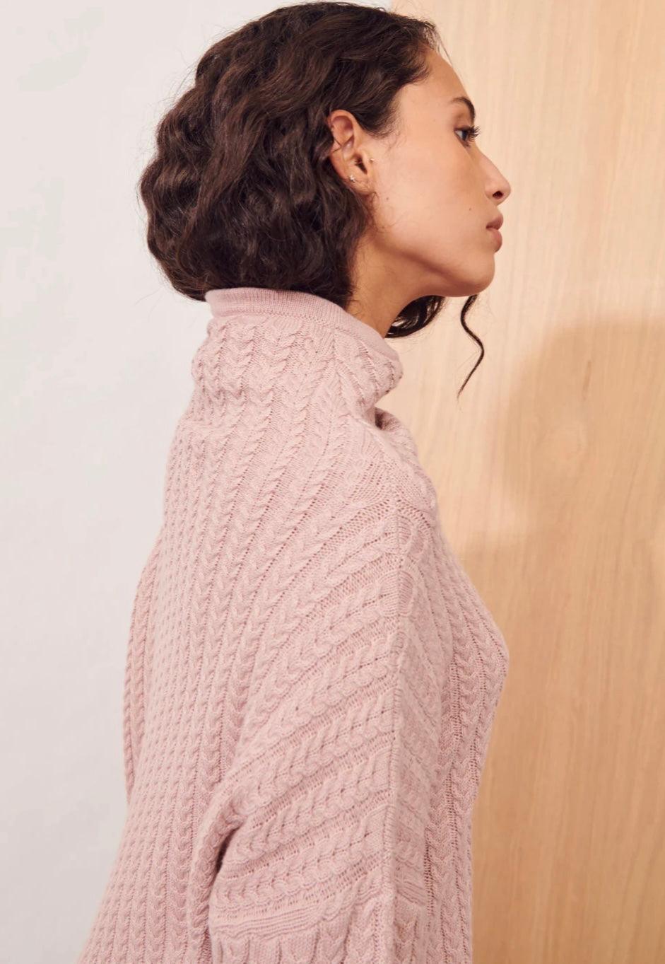 Apartment Clothing Dara Cable Knit in Blush - the tartan fox