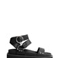 Caverley Burt Sandal in Black with White Welt - the tartan fox