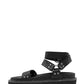 Caverley Burt Sandal in Black with White Welt - the tartan fox