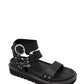 Caverley Burt Sandal in Black with White Welt - the tartan fox