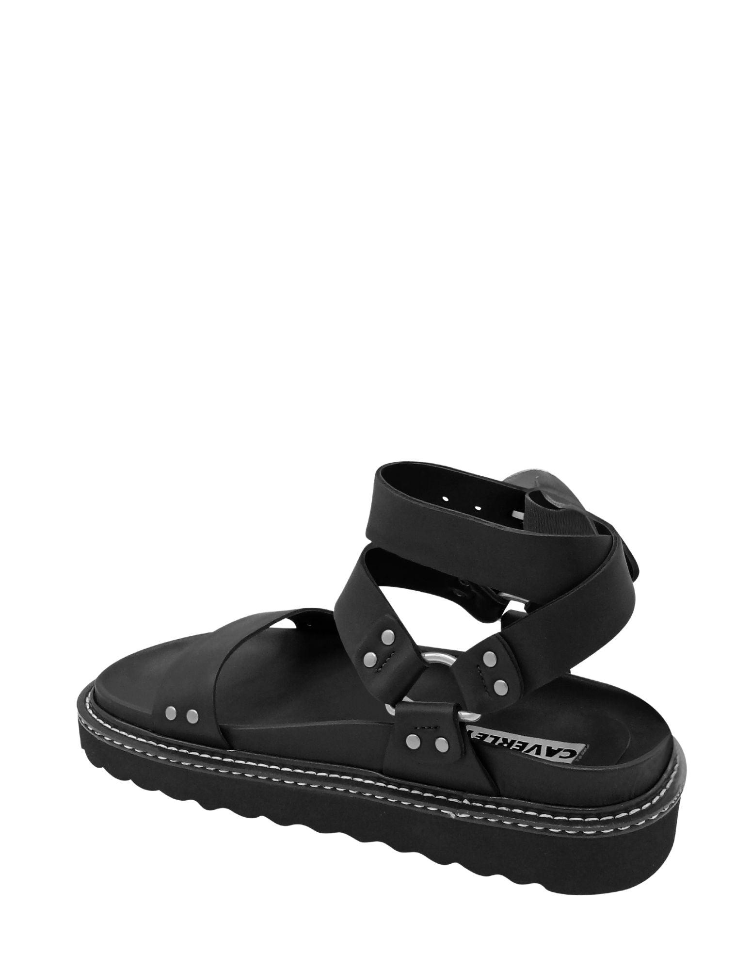 Caverley Burt Sandal in Black with White Welt - the tartan fox