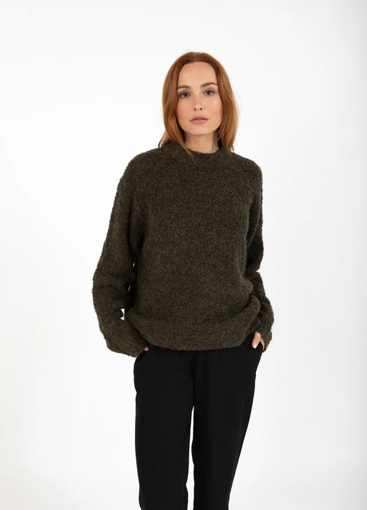CC Heart Amaya Knit Sweater in Army - the tartan fox