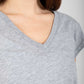 CC Heart Basic V-neck T-shirt in Light Grey - the tartan fox