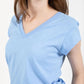 CC Heart Basic V-neck T-shirt in Powder Blue - the tartan fox