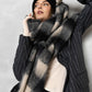 CC Heart Big Check Scarf in Black/Off White Mix - the tartan fox
