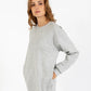 CC Heart Billie Sweat Dress in Light Grey Melange - the tartan fox