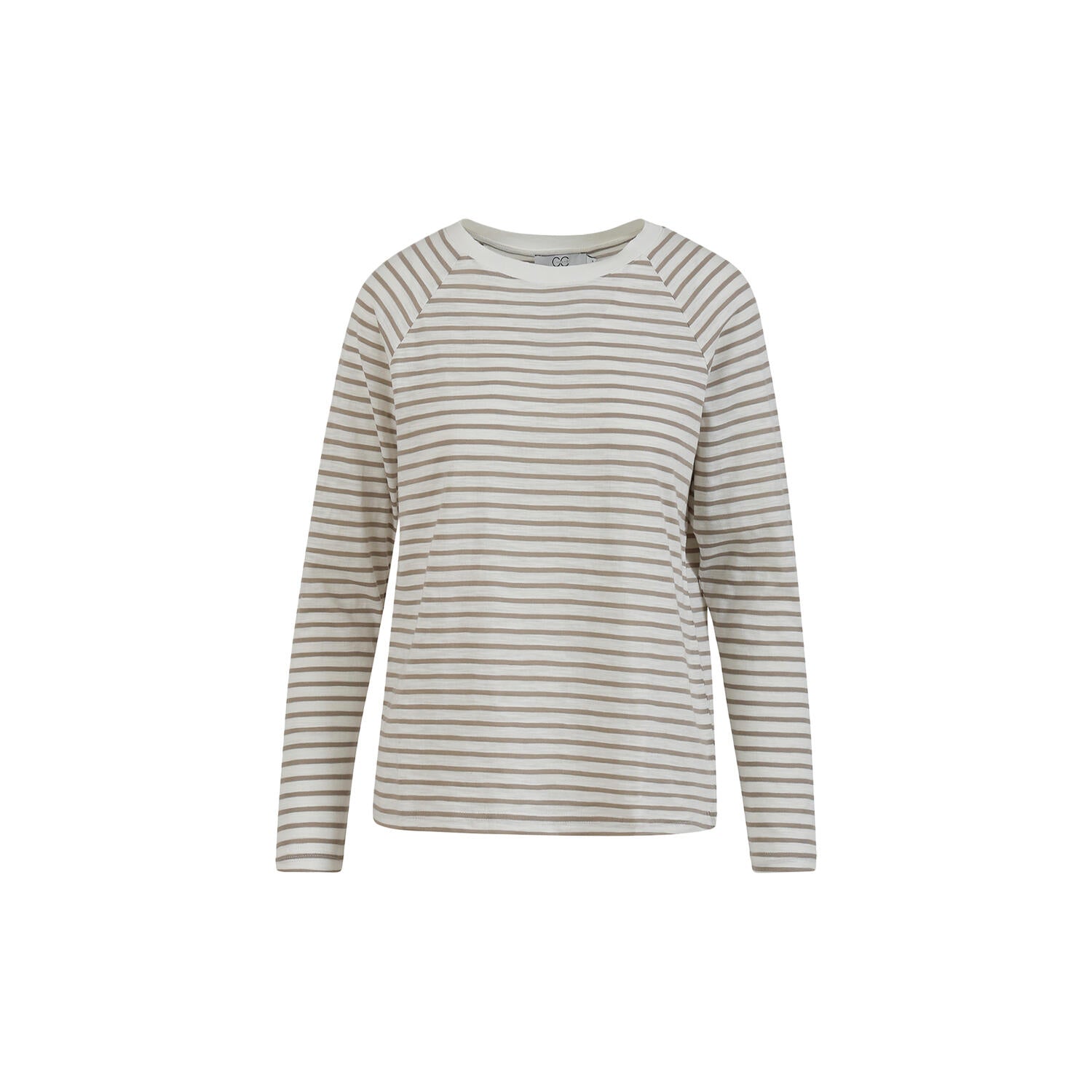 CC Heart Silla Stripe Long Sleeve T-shirt in Off white/Sand - the tartan fox