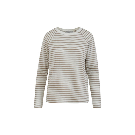 CC Heart Silla Stripe Long Sleeve T-shirt in Off white/Sand - the tartan fox