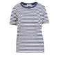 CC Heart Stripe T-Shirt Short Sleeve in Night Sky Blue and Cream - the tartan fox