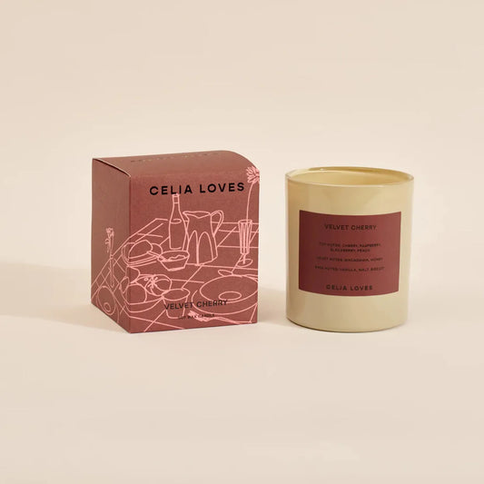 Celia Loves Velvet Cherry Candle - the tartan fox