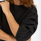 COSTER Blouse mix with Puffy Sleeve in Black - the tartan fox