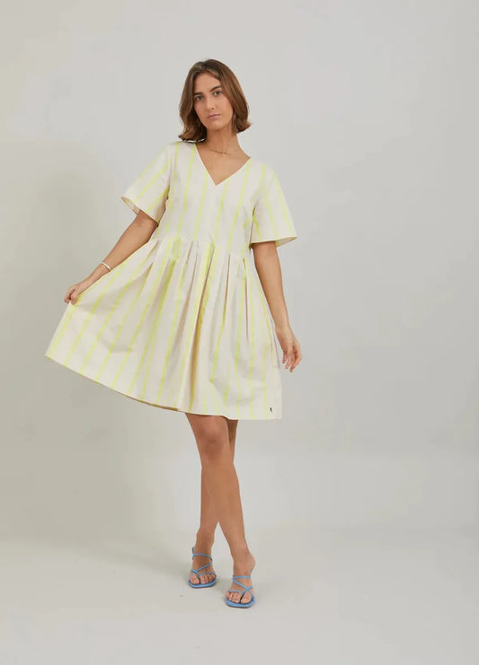 Coster Dress With Yellow Stripes - the tartan fox