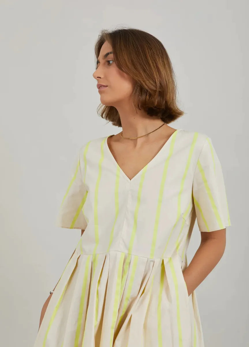 Coster Dress With Yellow Stripes - the tartan fox