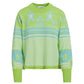 Coster Knit with Jacquard Patter in Flashy Green - the tartan fox