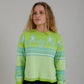 Coster Knit with Jacquard Patter in Flashy Green - the tartan fox