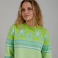 Coster Knit with Jacquard Patter in Flashy Green - the tartan fox