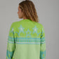 Coster Knit with Jacquard Patter in Flashy Green - the tartan fox