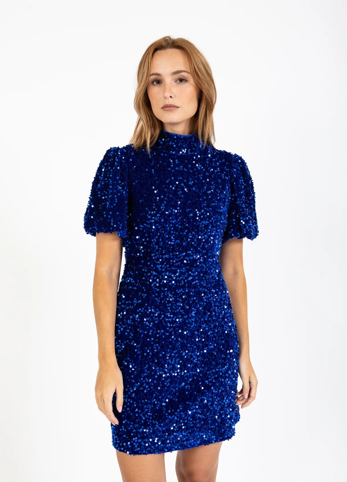 COSTER Sequins Dress in Rich Blue - the tartan fox