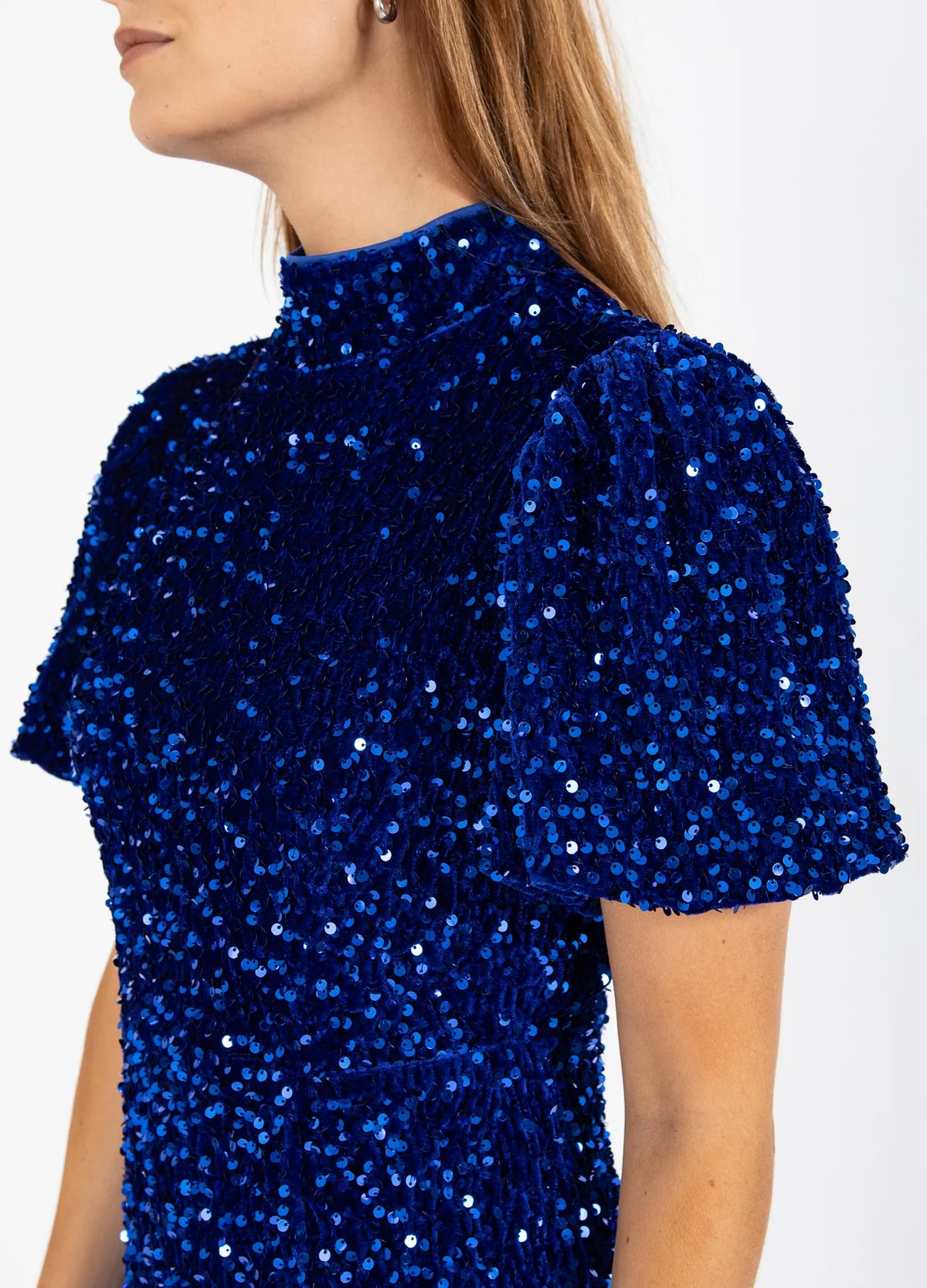 COSTER Sequins Dress in Rich Blue - the tartan fox