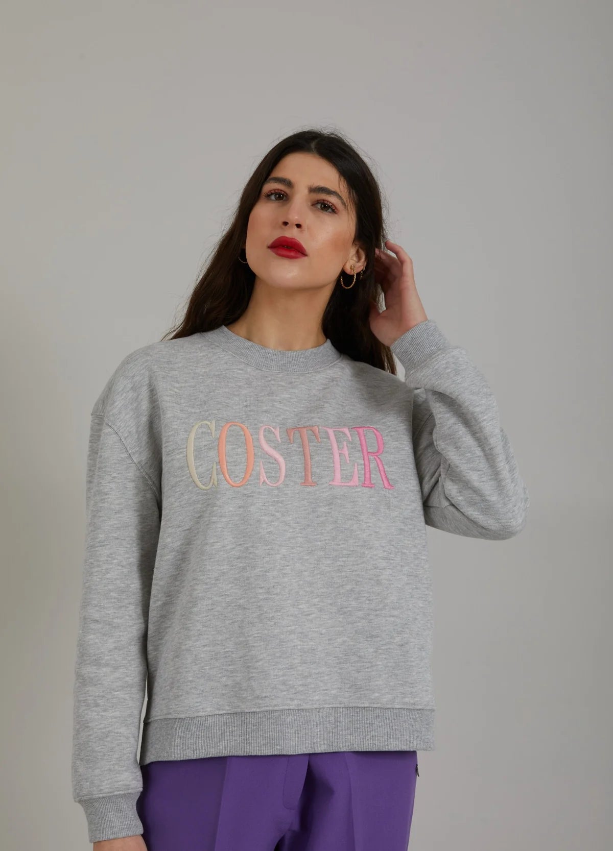 Coster Sweatshirt in Grey Melange - the tartan fox