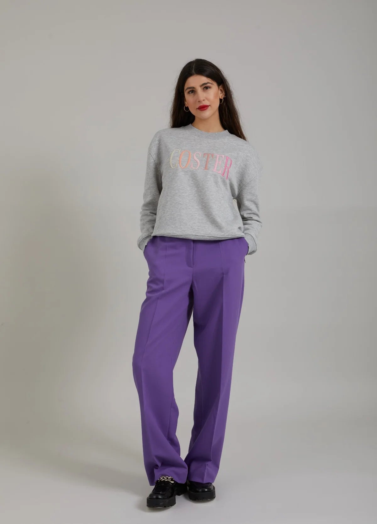 Coster Sweatshirt in Grey Melange - the tartan fox