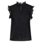 COSTER Top with Ruffles in Black - the tartan fox