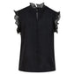 COSTER Top with Ruffles in Black - the tartan fox