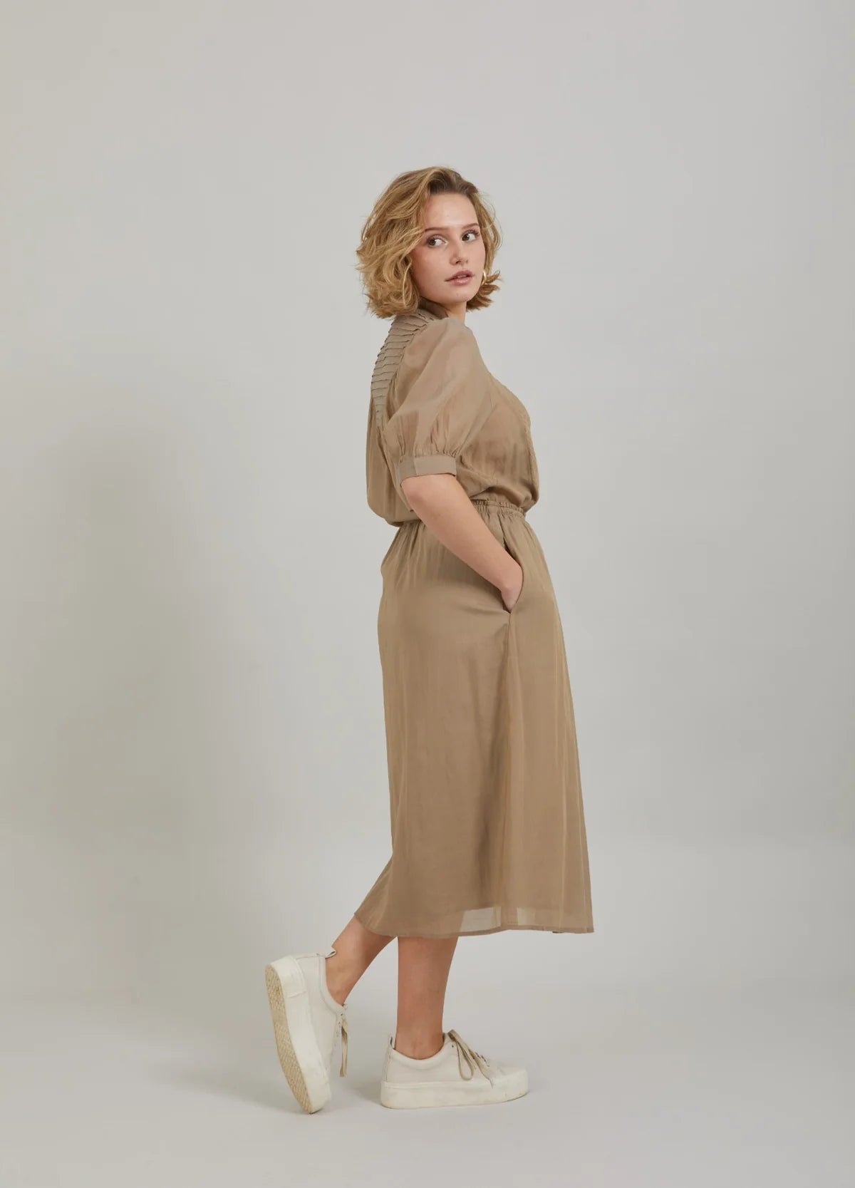 Coster Wrap Skirt in Sand - the tartan fox