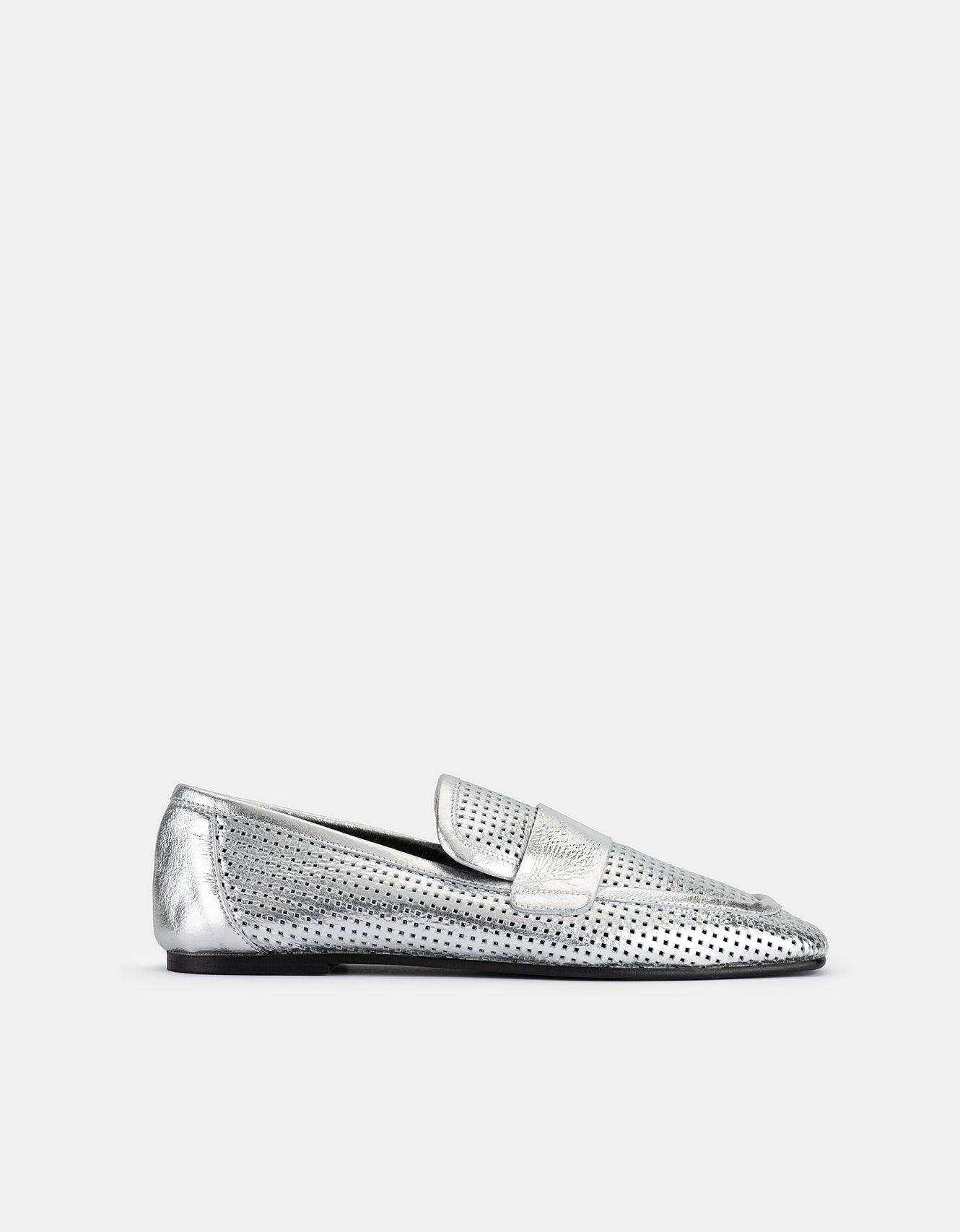 DOF Emilia Loafer in Argento Leather - the tartan fox